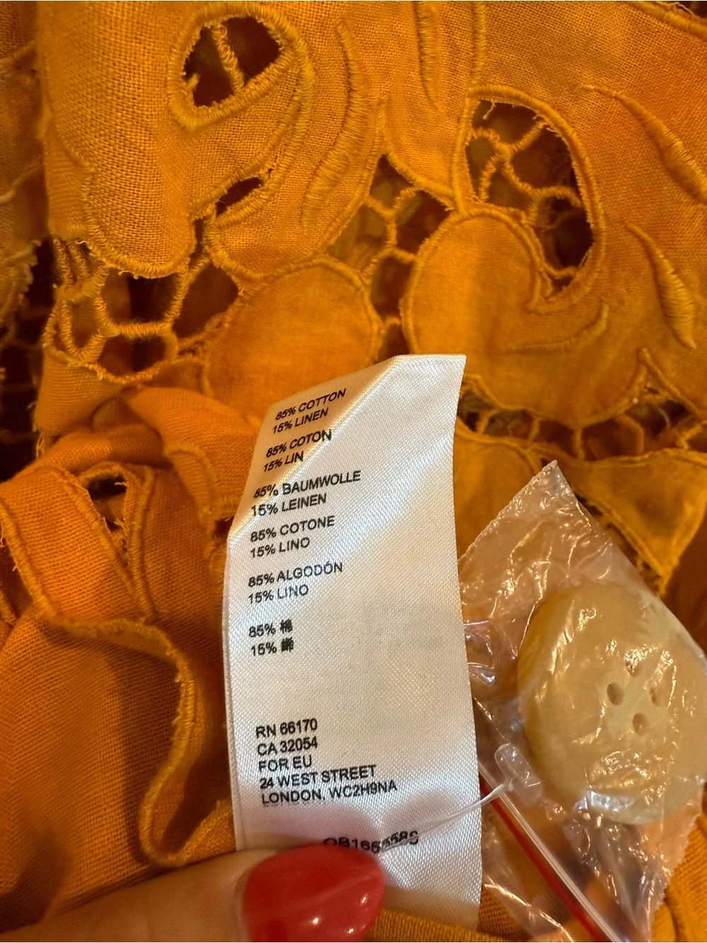 Free People Ochre Cutwork Long Trench Coat